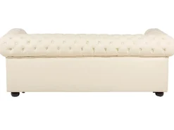 Sofasæt 4 personers CHESTERFIELD Ægte læder Lys Beige