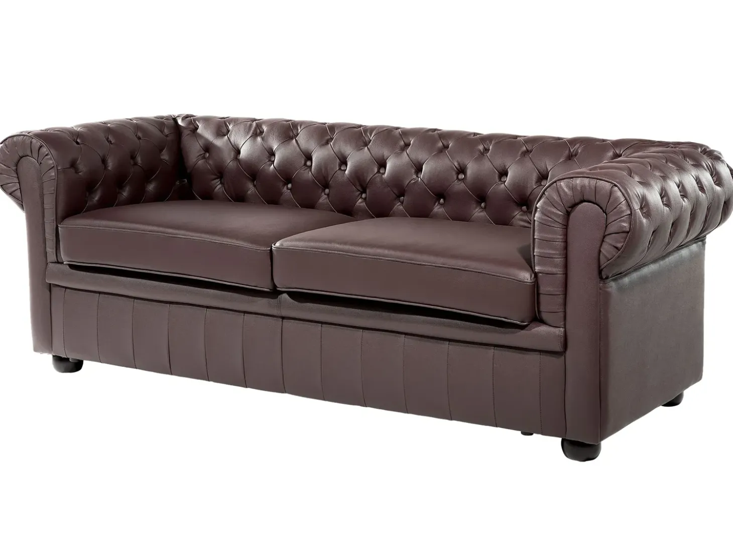 Sofasæt 4 personers CHESTERFIELD Ægte læder Brun
