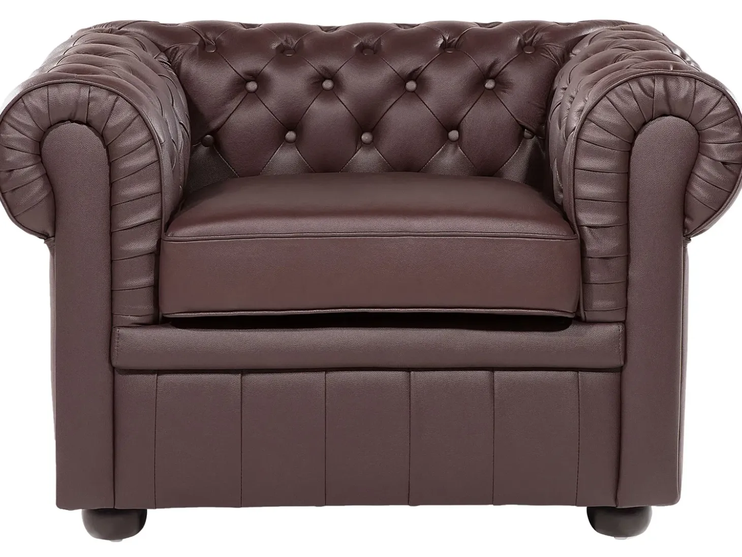 Sofasæt 4 personers CHESTERFIELD Ægte læder Brun
