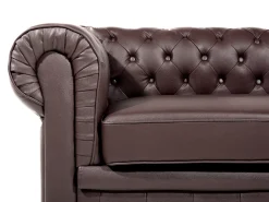 Sofasæt 4 personers CHESTERFIELD Ægte læder Brun