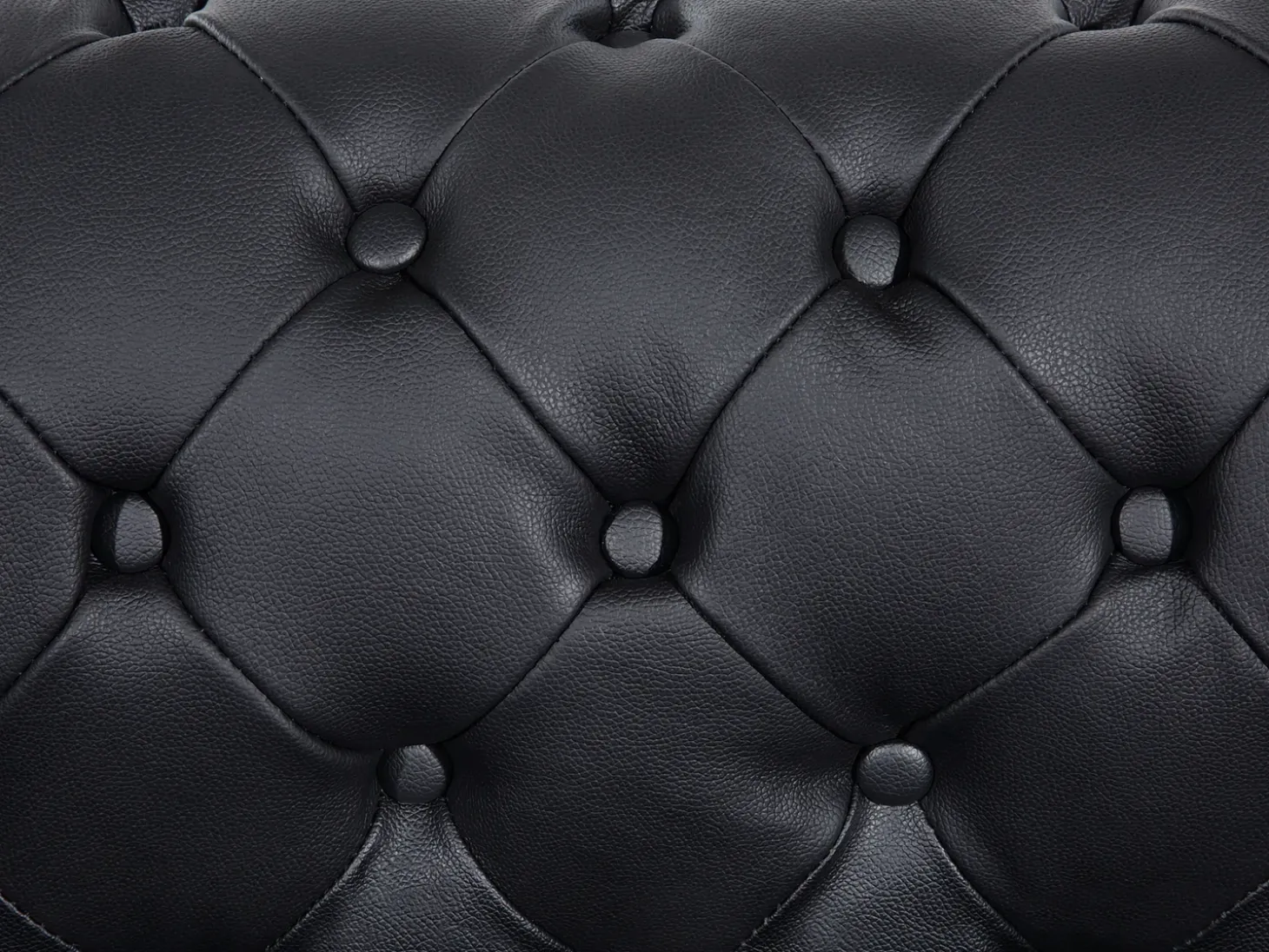 Sofasæt 4 personers CHESTERFIELD Ægte læder Sort