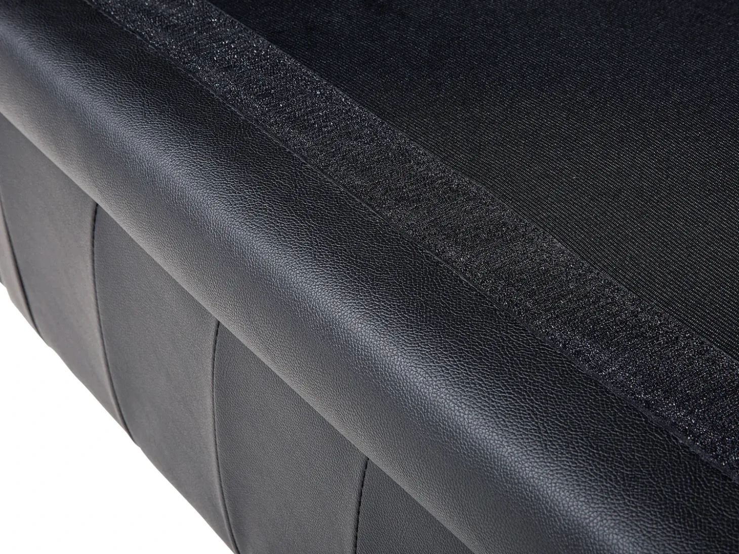 Sofasæt 4 personers CHESTERFIELD Ægte læder Sort