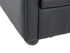 Sofasæt 4 personers CHESTERFIELD Ægte læder Sort