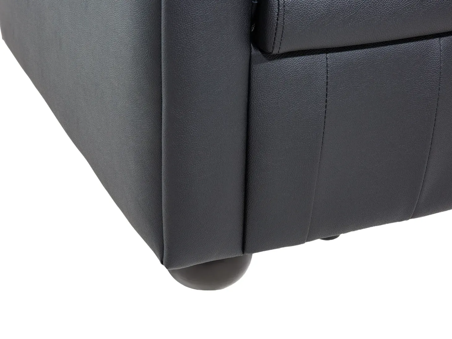 Sofasæt 4 personers CHESTERFIELD Ægte læder Sort
