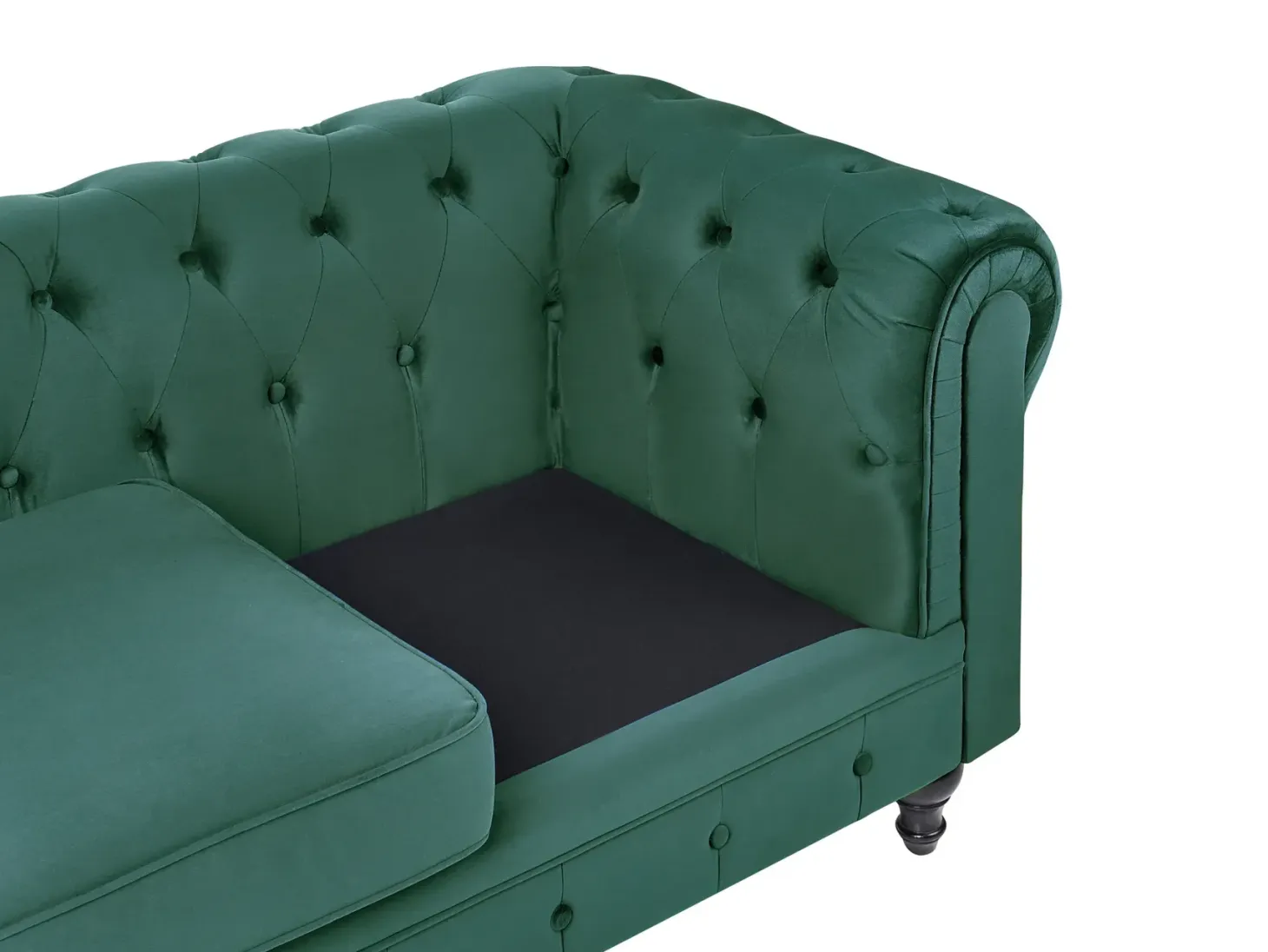 Sofasæt 4 personers CHESTERFIELD Velour Smaragdgrøn