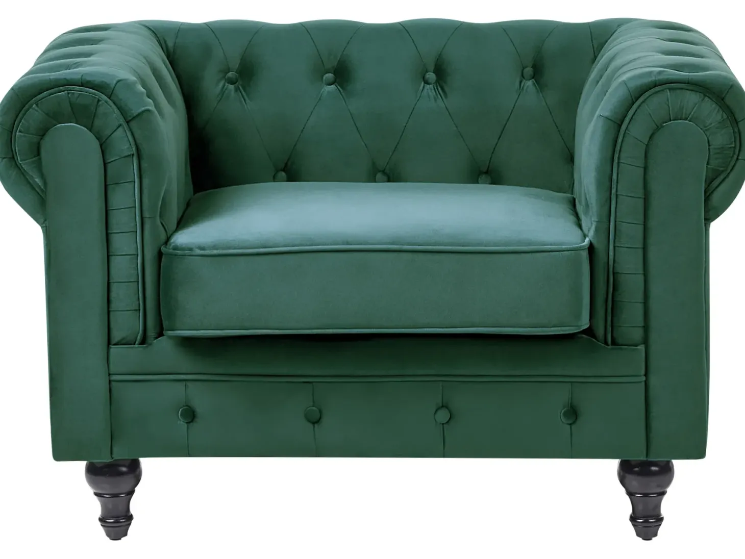 Sofasæt 4 personers CHESTERFIELD Velour Smaragdgrøn