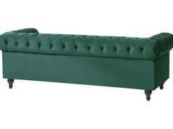 Sofasæt 4 personers CHESTERFIELD Velour Smaragdgrøn