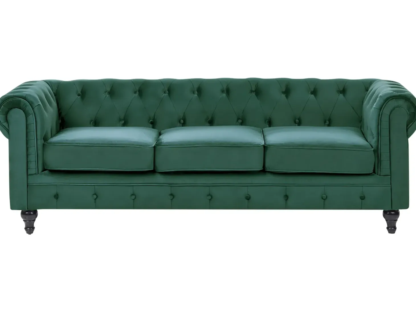 Sofasæt 4 personers CHESTERFIELD Velour Smaragdgrøn