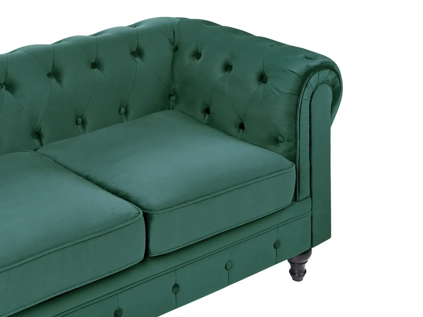 Sofasæt 4 personers CHESTERFIELD Velour Smaragdgrøn