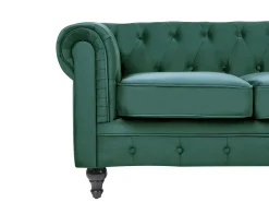 Sofasæt 4 personers CHESTERFIELD Velour Smaragdgrøn
