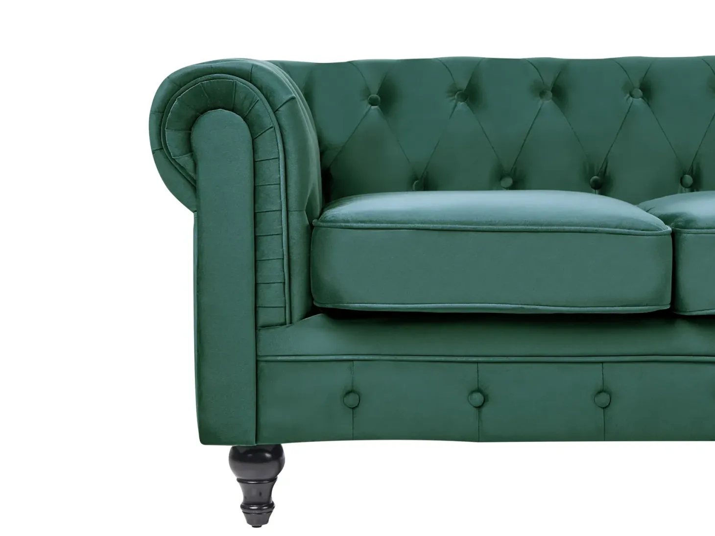 Sofasæt 4 personers CHESTERFIELD Velour Smaragdgrøn