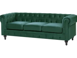 Sofasæt 4 personers CHESTERFIELD Velour Smaragdgrøn