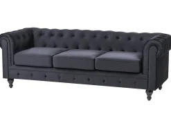 Sofasæt 4 personers CHESTERFIELD Velour Sort