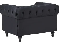 Sofasæt 4 personers CHESTERFIELD Velour Sort