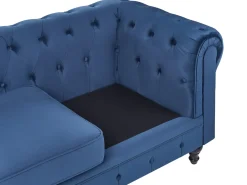 Sofasæt 4 personers CHESTERFIELD Velour Navy Blå