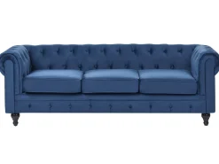 Sofasæt 4 personers CHESTERFIELD Velour Navy Blå