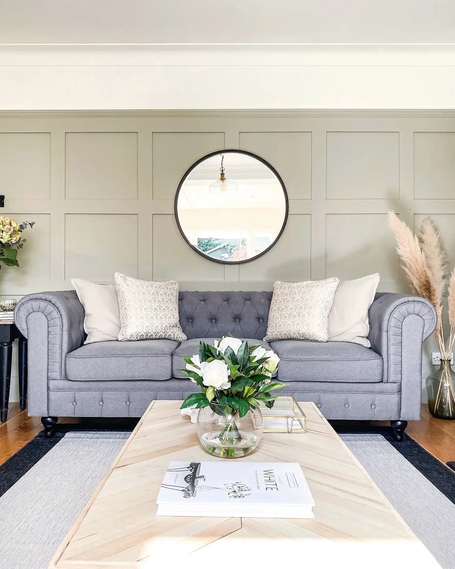 Sofasæt 4 personers CHESTERFIELD Lysegrå