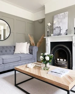 Sofasæt 4 personers CHESTERFIELD Lysegrå