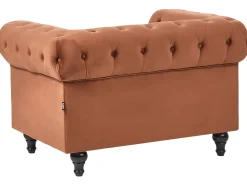 Sofasæt 4 personers CHESTERFIELD Velour Guldbrun