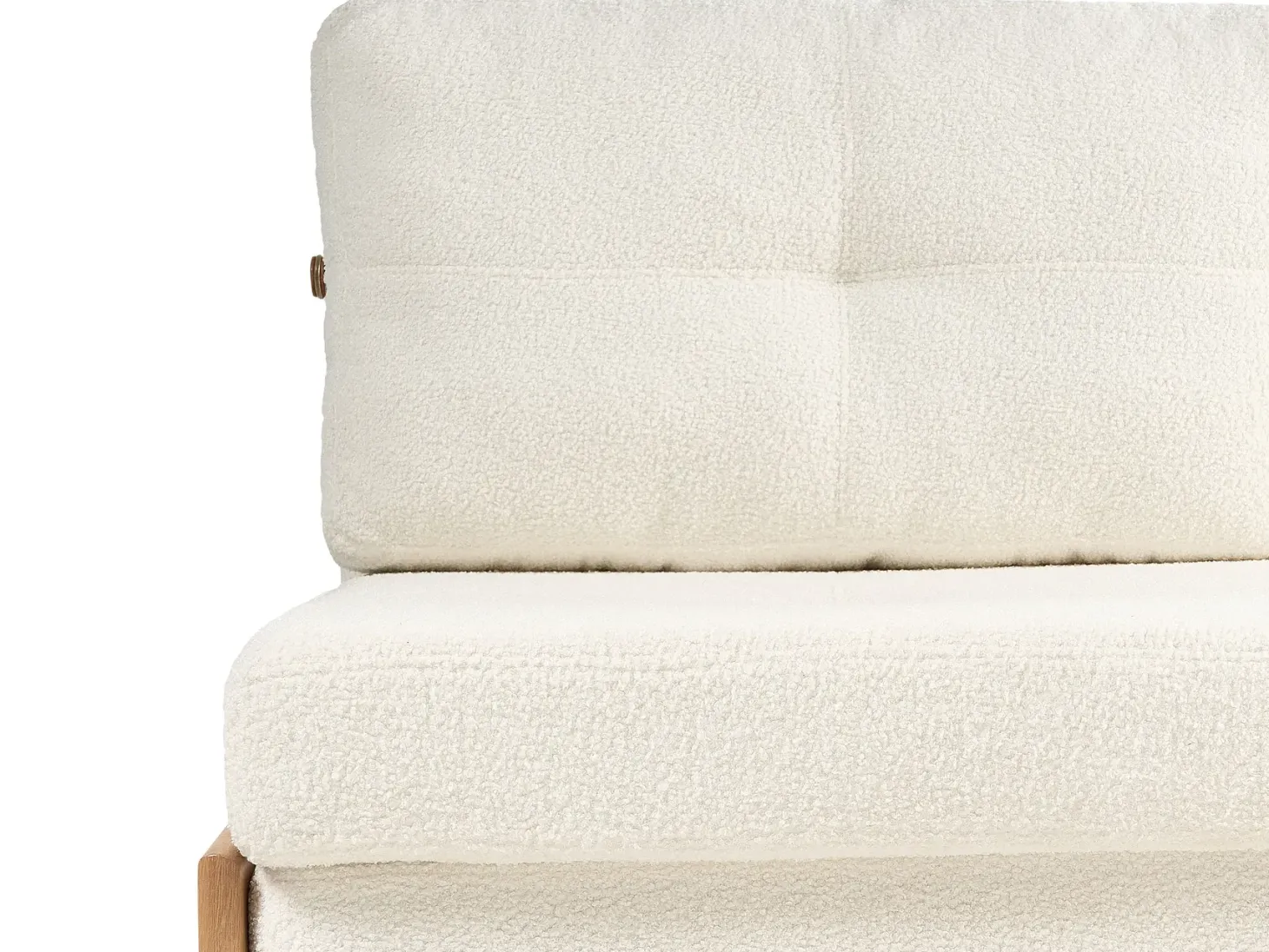 Sofasæt 3 personers EDLAND Boucle Hvid med puf