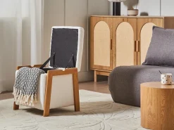 Sofasæt 3 personers EDLAND Boucle Hvid med puf