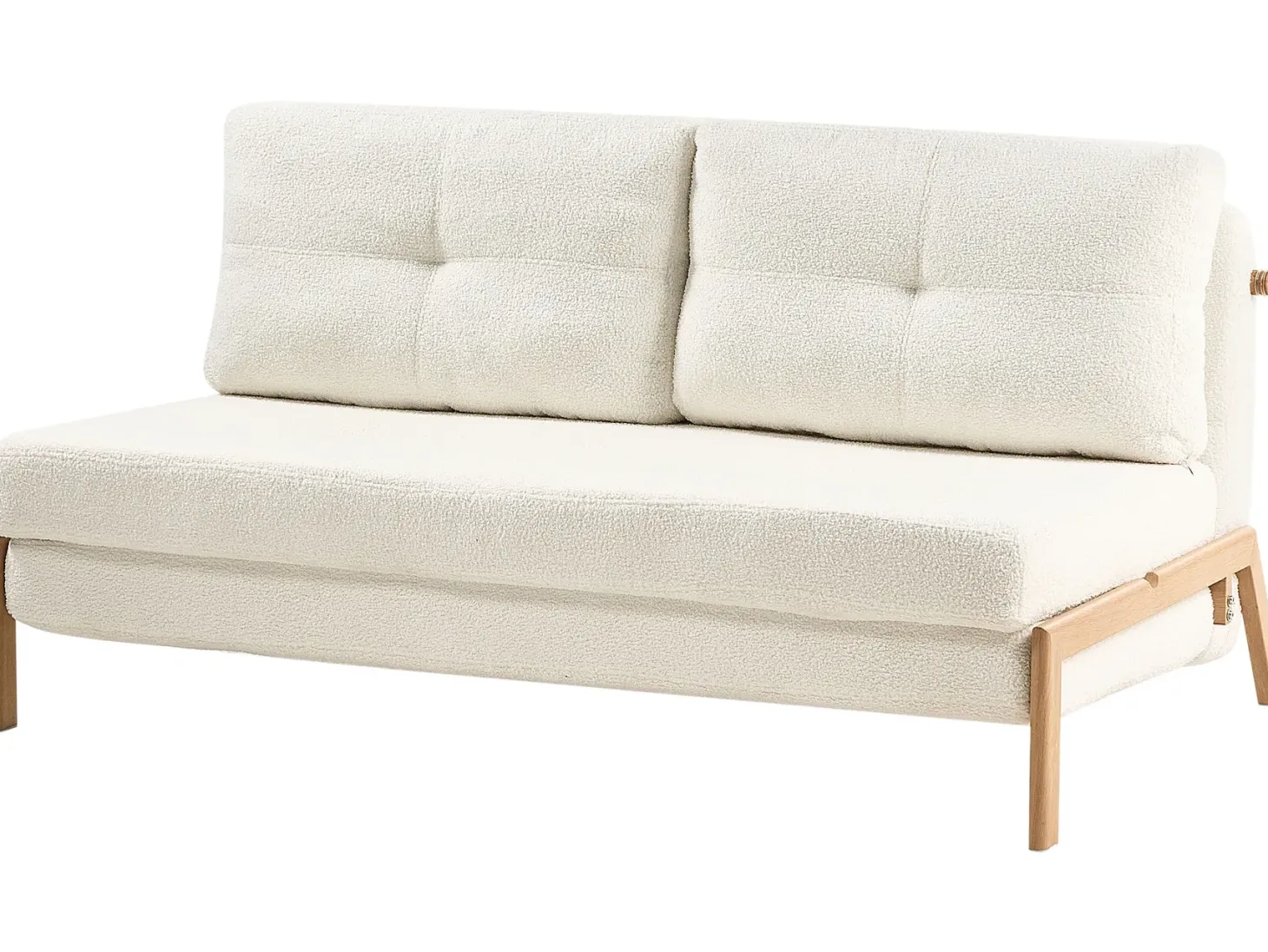 Sofasæt 3 personers EDLAND Boucle Hvid med puf