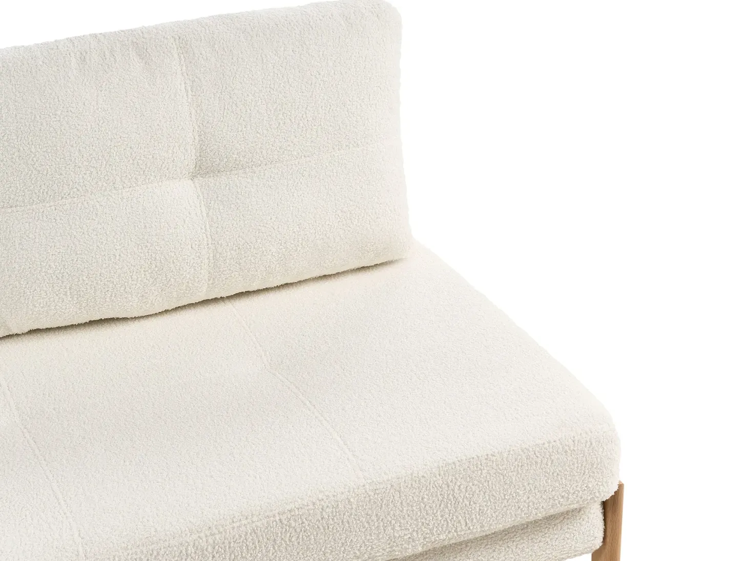 Sofasæt 3 personers EDLAND Boucle Hvid med puf