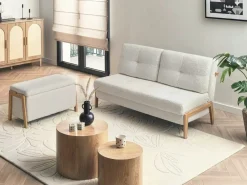 Sofasæt 3 personers EDLAND Boucle Hvid med bænk