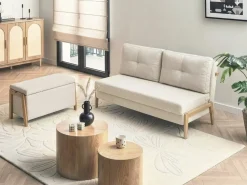 Sofasæt 3 personers EDLAND Lys Beige med bænk