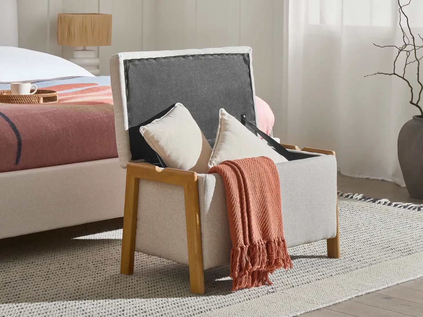 Sofasæt 3 personers EDLAND Lys Beige med bænk