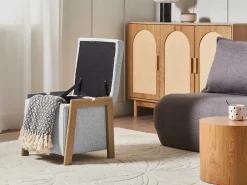 Sofasæt 3 personers EDLAND Lysegrå med puf