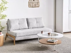 Sofasæt 3 personers EDLAND Lysegrå med puf