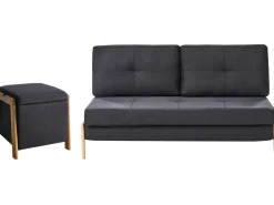 Sofasæt 3 personers EDLAND Sort med puf