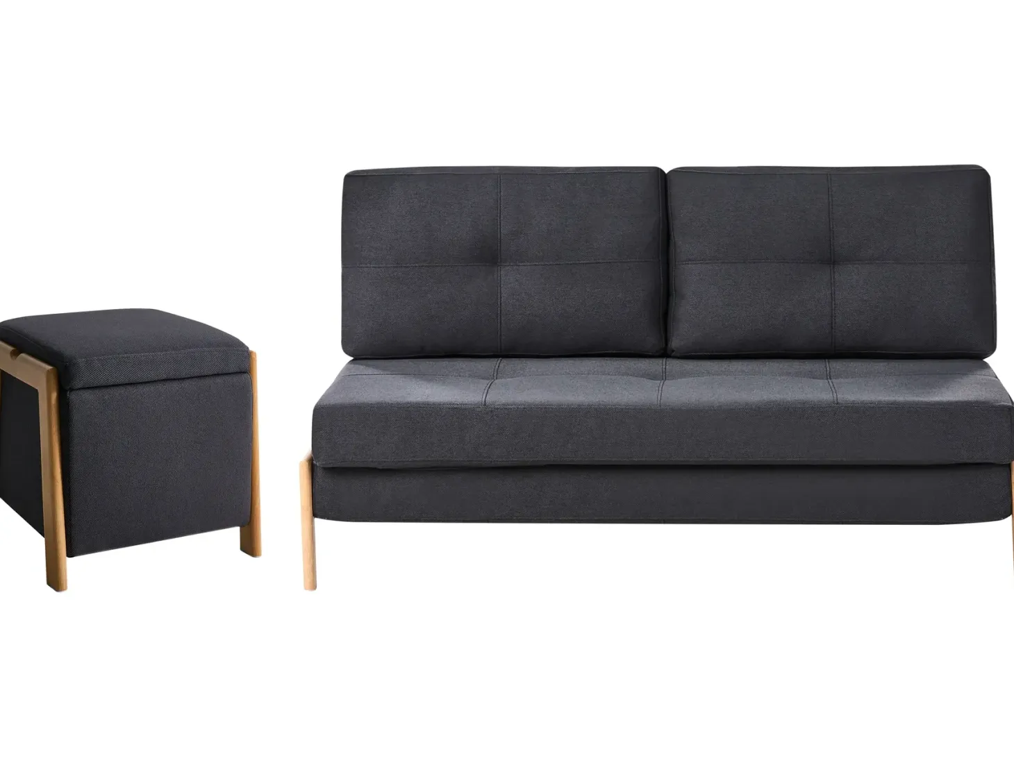 Sofasæt 3 personers EDLAND Sort med puf