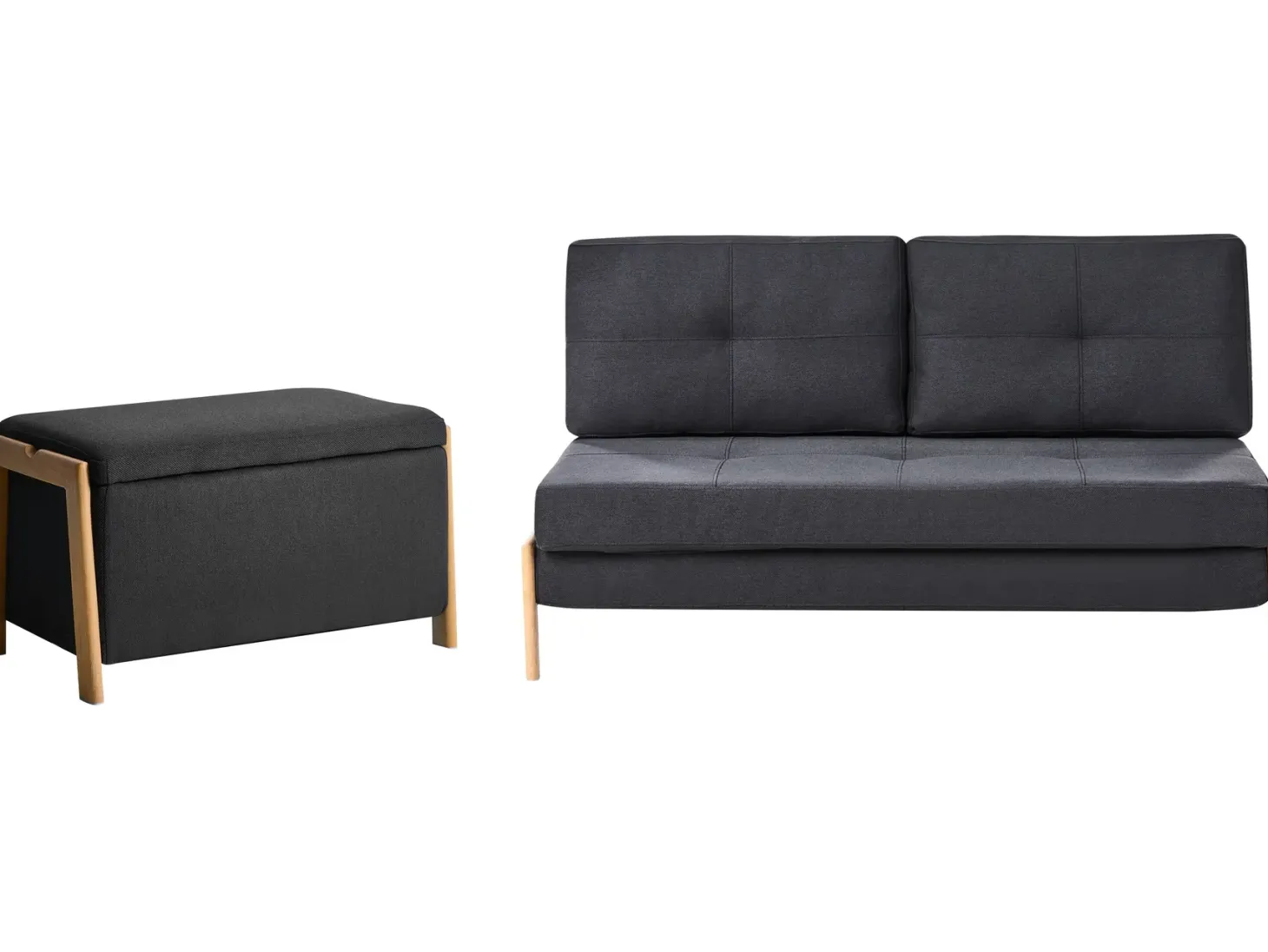 Sofasæt 3 personers EDLAND Sort med bænk