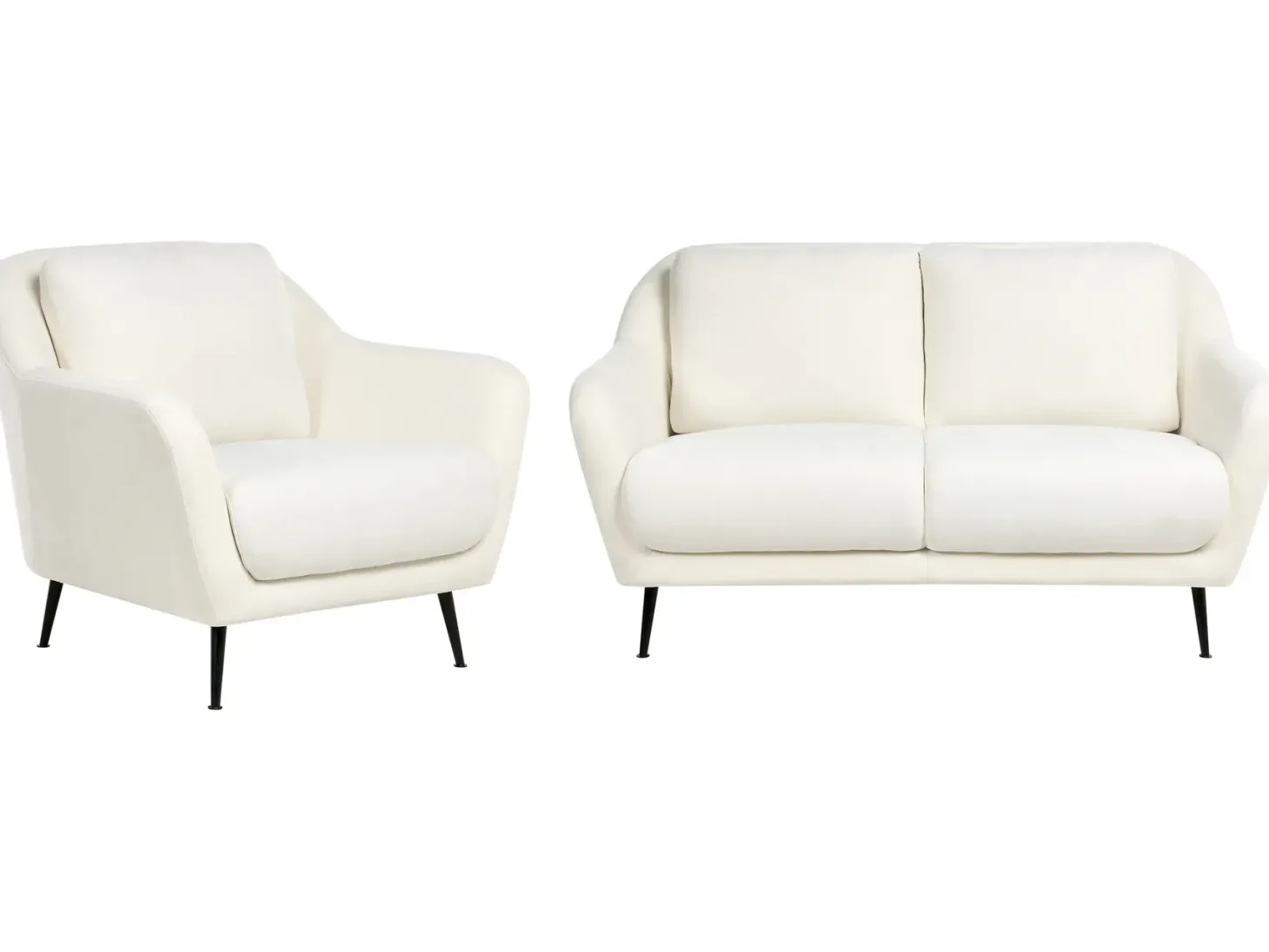 Sofasæt 3 personers EIBY Chenille Hvid