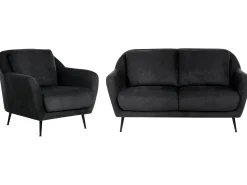 Sofasæt 3 personers EIBY Chenille Sort