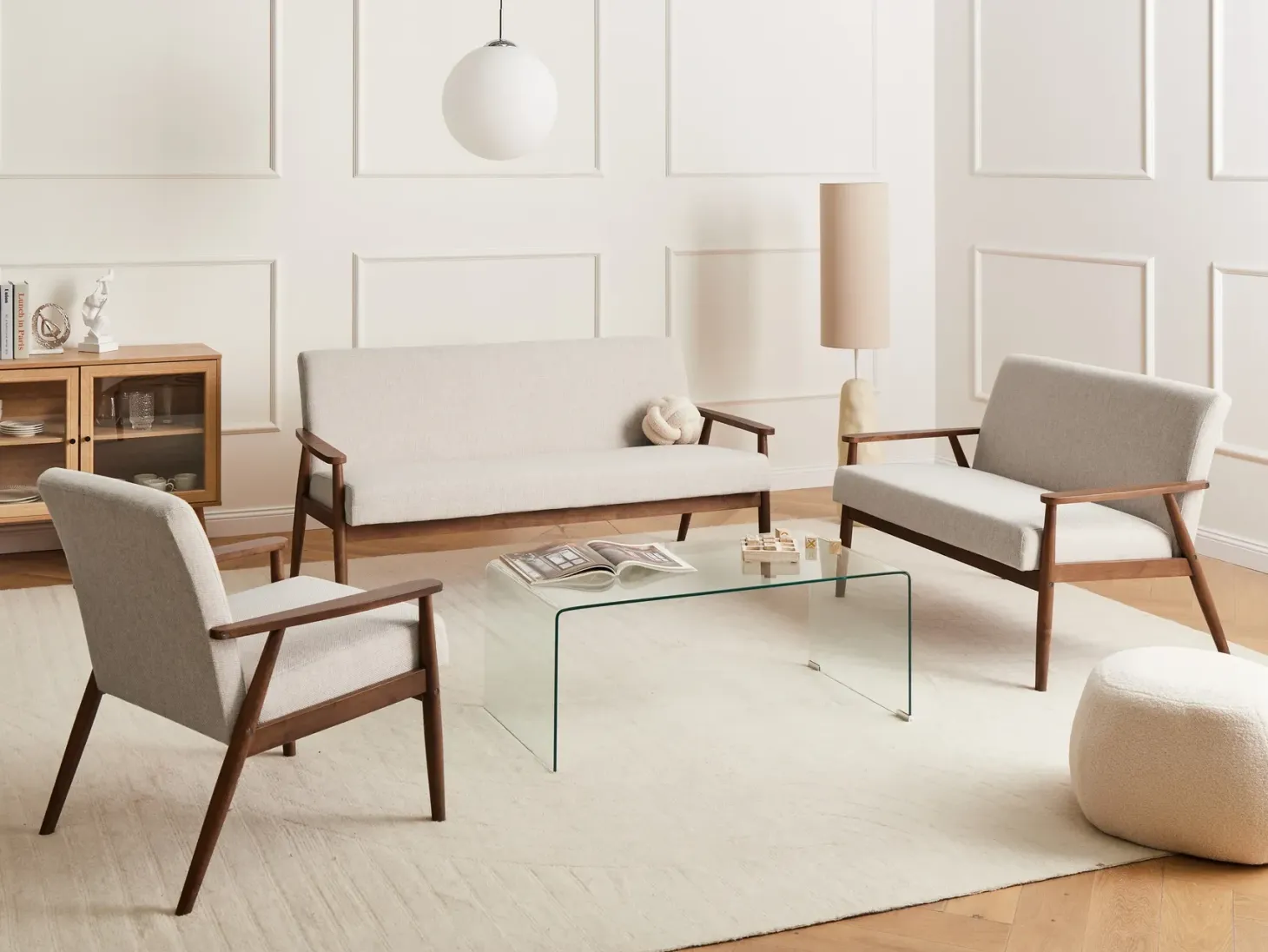 Sofasæt 6 personers ESRUM Mørkebrun/beige