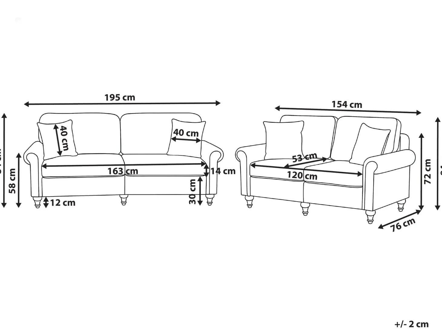Sofasæt 5 personers GINNERUP Brun