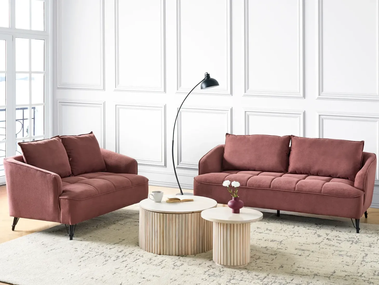 Sofasæt 5 personers HOBRO Bordeaux