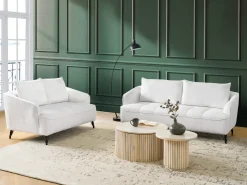 Sofasæt 5 personers HOBRO Boucle Hvid