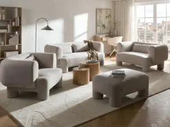 Sofasæt 6 personers HOGBO Beige med fodskammel
