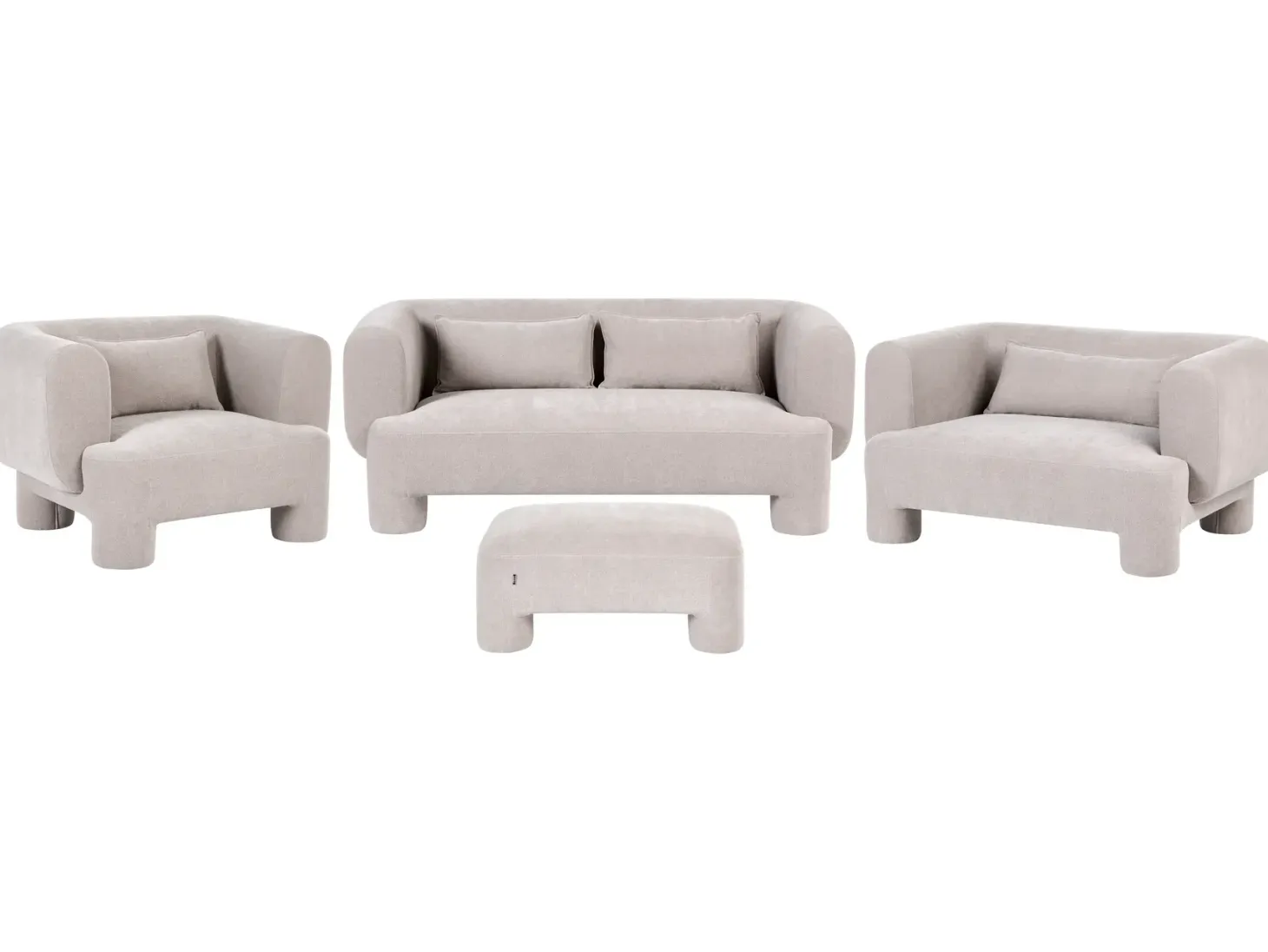 Sofasæt 6 personers HOGBO Beige med fodskammel