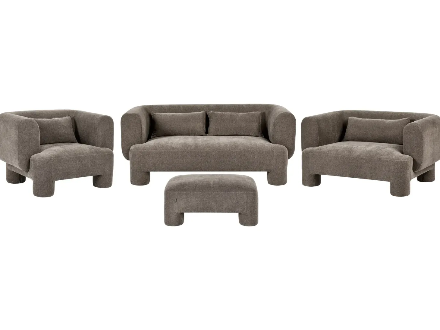 Sofasæt 6 personers HOGBO Brun med fodskammel