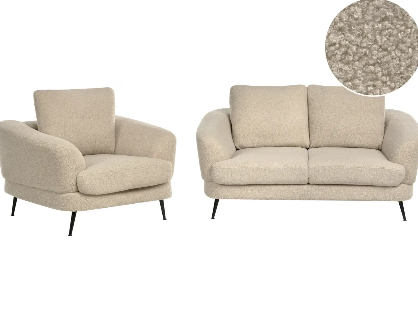 Sofasæt 3 personers KJAER Boucle Lys Beige