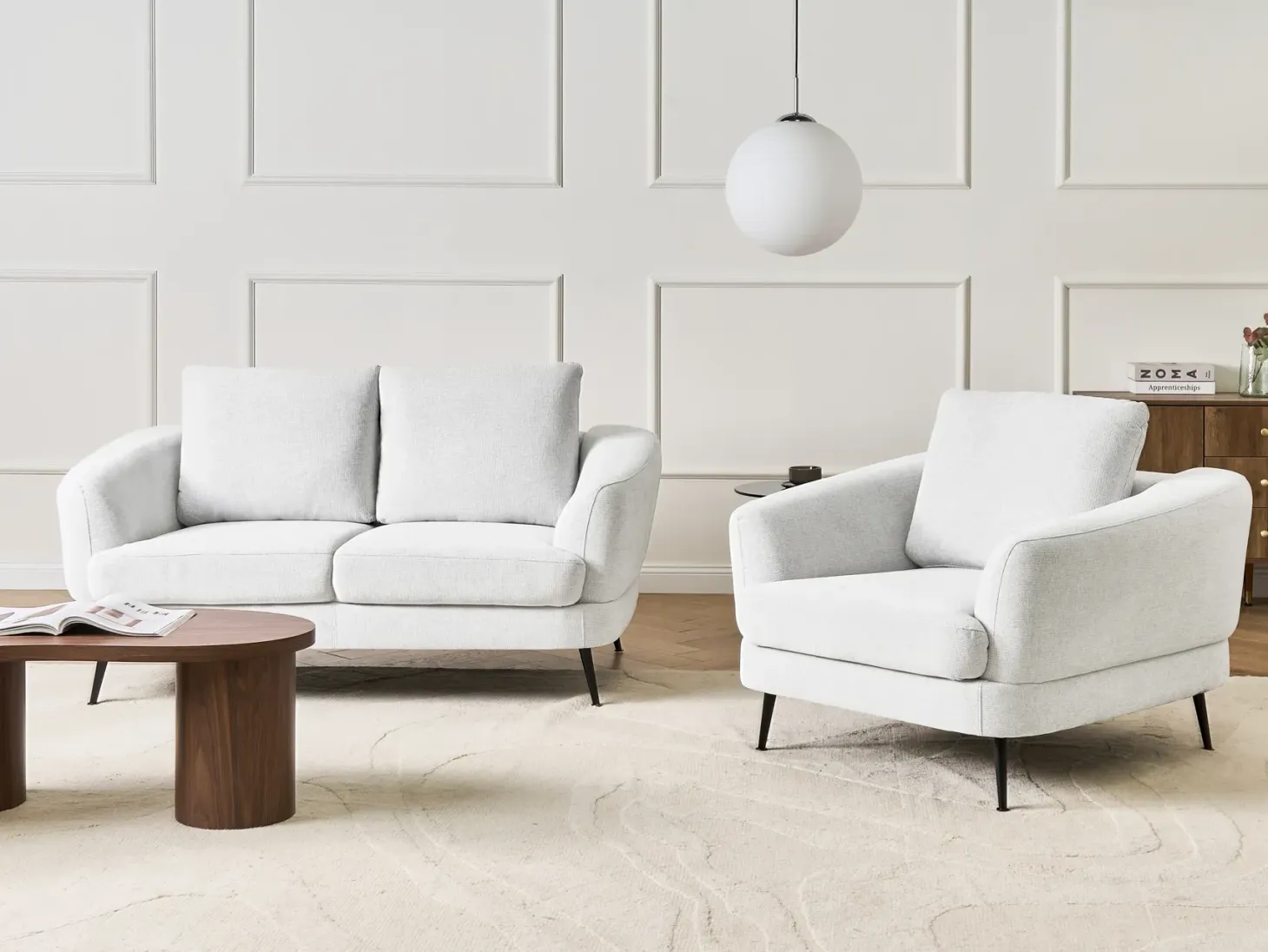 Sofasæt 3 personers KJAER Cremehvid