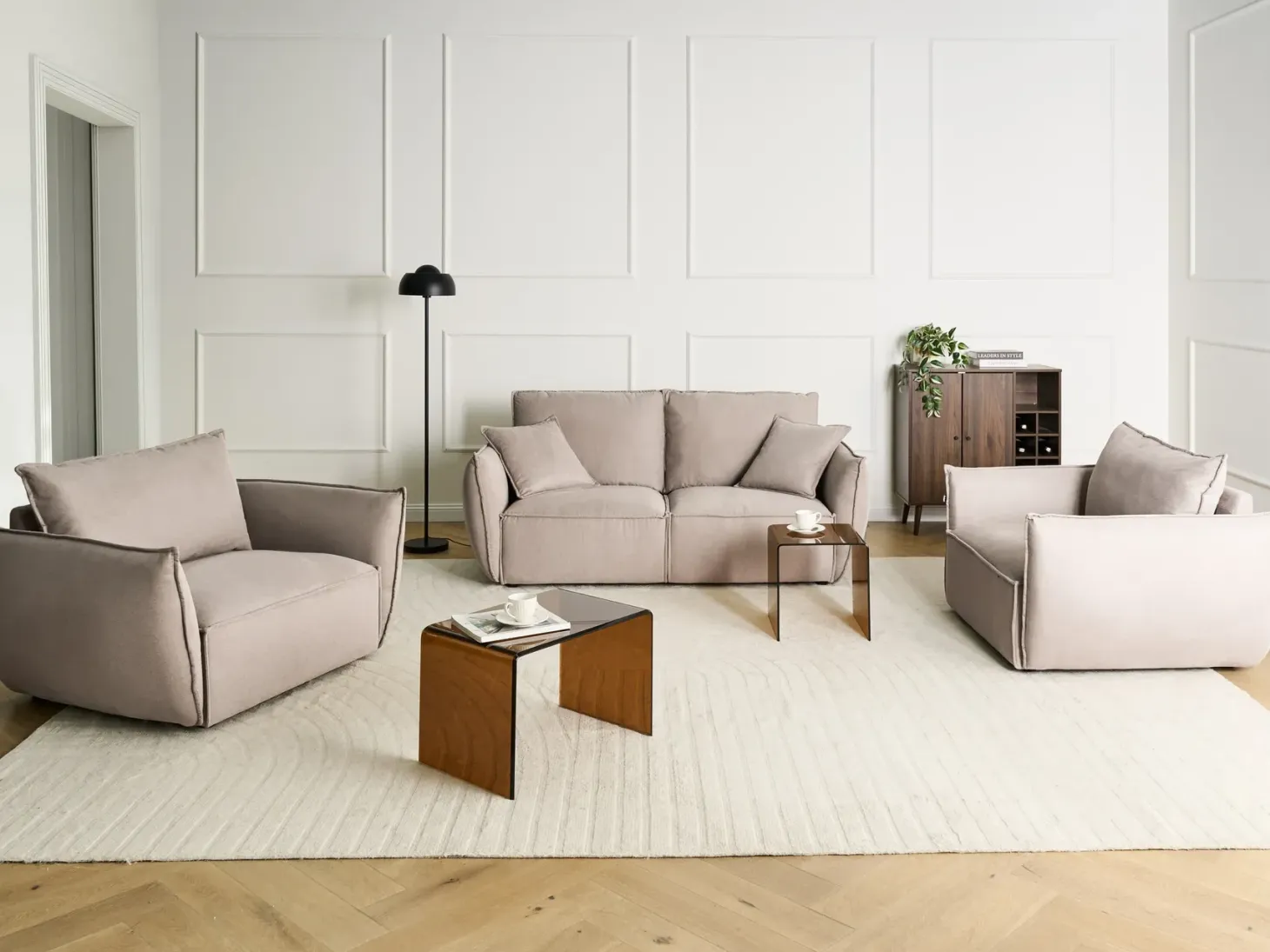 Sofasæt 5 personers KUNES Brungrå