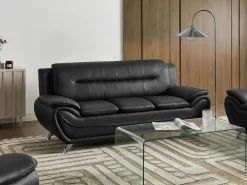 Sofasæt 6 personers LEIRA Kunstlæder Sort