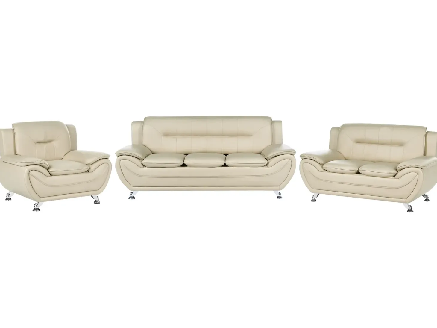 Sofasæt 6 personers LEIRA Kunstlæder Beige