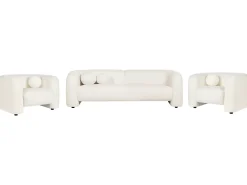 Sofasæt 5 personers LEIREN Boucle Hvid